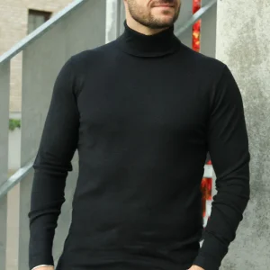 JEFF MALCOLM ROLL NECK KNIT Black