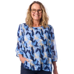 Plisserad chiffongblus från Brandtex