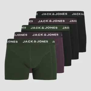 Jack & Jones Solid Trunks 5 Pack Plum Perfect Black - Duffle bag - Black - Black