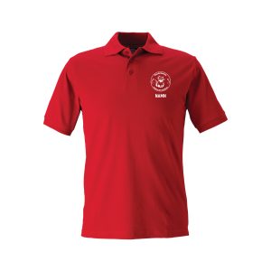 Röd pikétröja herr