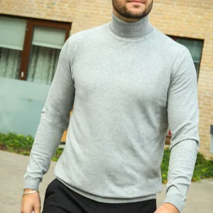 JEFF MALCOLM ROLL NECK KNIT Light Grey