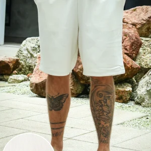 Selected Loose Plisse Shorts Egret