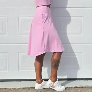 Pink Rose Knälång Byxkjol med Fickor