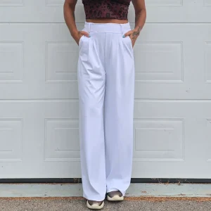 Sköna Byxor Regular Vita