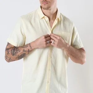 Solid Allan SS Linen Shirt Anise Flower