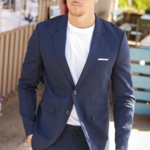 Jack & Jones Riviera Linen Blazer Dark Navy