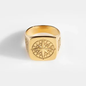 Northern Legacy Oversize Compass Ringa Gold