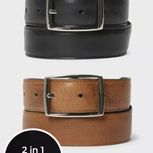 Reversible Dagon Bälte Black/Cognac