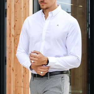 Clean Cut Copenhagen Oxford Stretch Plain L/S White