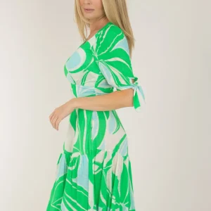 Flowy short jersey dress - Green
