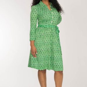 Forever mine placket short jersey dress - Green