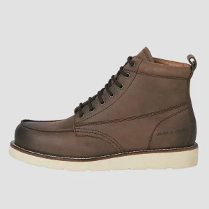 Jack & Jones Toronto Leather Boots Brown Stone