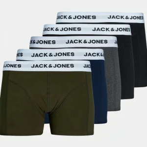 Jack & Jones JACBASIC WHITE WB TRUNKS 5 PACK NOOS Forest Night