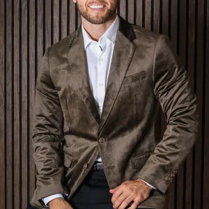 JEFF George Velour Blazer Army