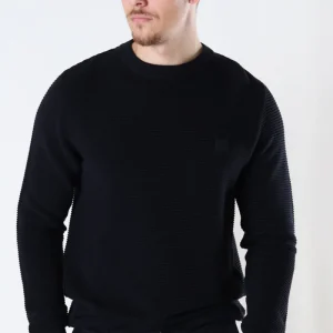 Solid Valencia Crew Knit Black