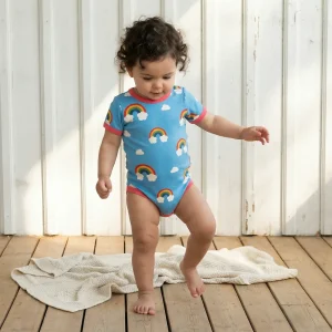 Kortärmad body regnbågar