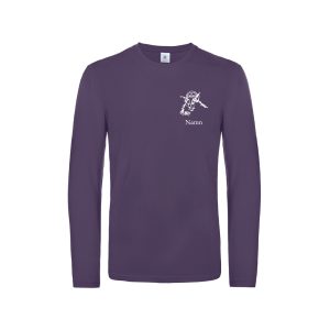 Lila långärmad t-shirt herr