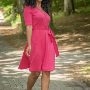 Bestie wrap short jersey dress - Blush pink