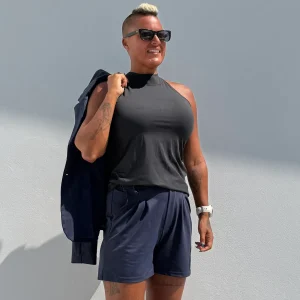 Svart Linne med Hög Hals