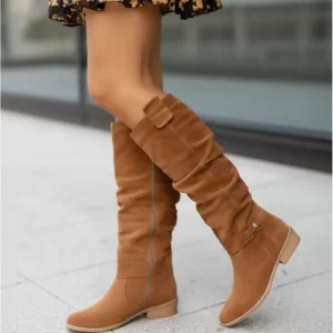 Stövlar Dam Knähöga Med Bekväm Passform