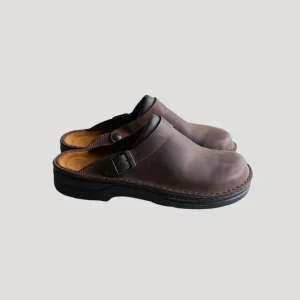 Herrens Läder Slip-On Clogs med Justerbart Band