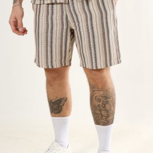 Only & Sons Trev Life Regular Structure Stripe Shorts Gardenia