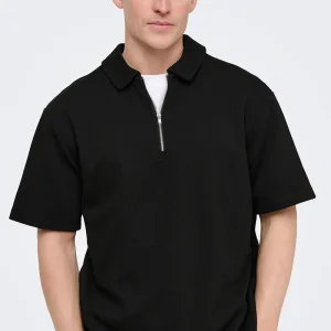 Only & Sons New Kodyl Relaxed Fit Polo Black
