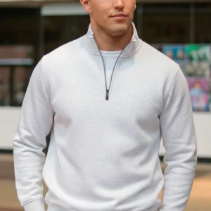 ONLY & SONS Ceres Half Zip Sweat Super Light Grey Melange