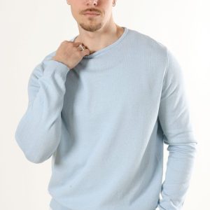 Clean Cut Copenhagen Claude Crewneck Knit Light Blue Melange