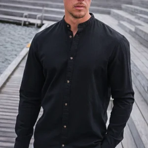 Jack & Jones Summer Shirt Linen Blend Band LS Black