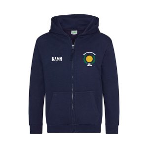 Marinblå ziphoodie barn