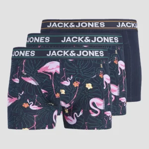 Jack & Jones Flamingo Trunks 3 Pack Navy Blazer