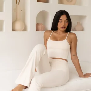 Butter Soft Flare Tights Cream White