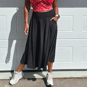 Svart Långkjol med Innerbyxa