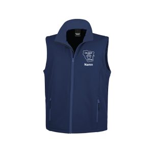 Marinblå softshellväst herr