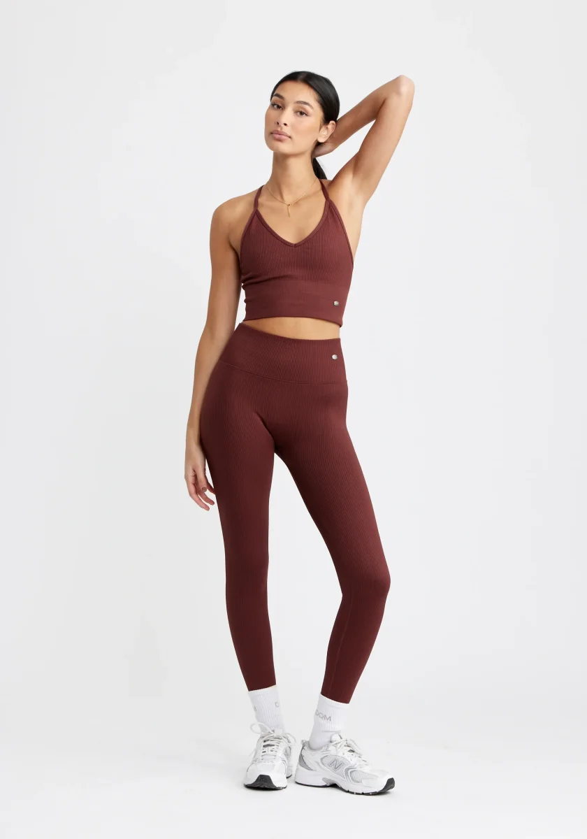Ribbed Seamless Tights Rum Raisin - Bild 5