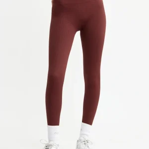 Ribbed Seamless Tights Rum Raisin