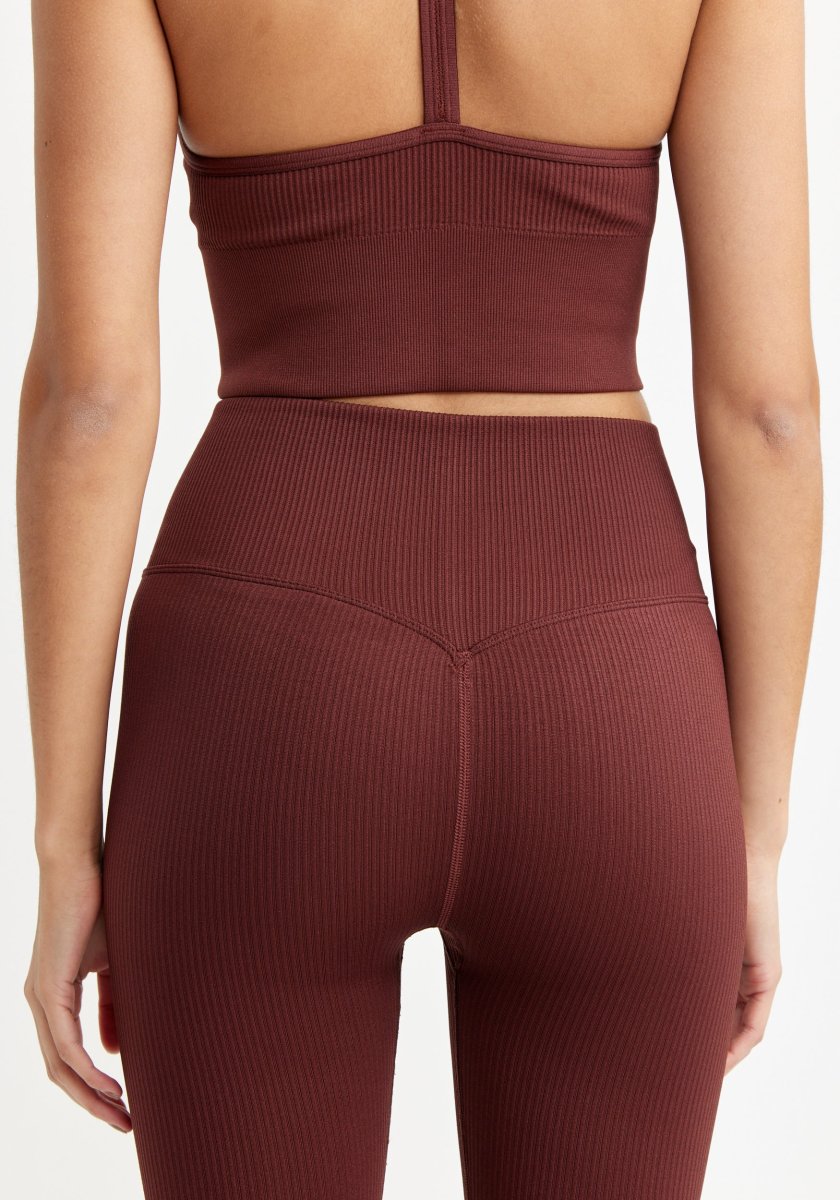 Ribbed Seamless Tights Rum Raisin - Bild 6