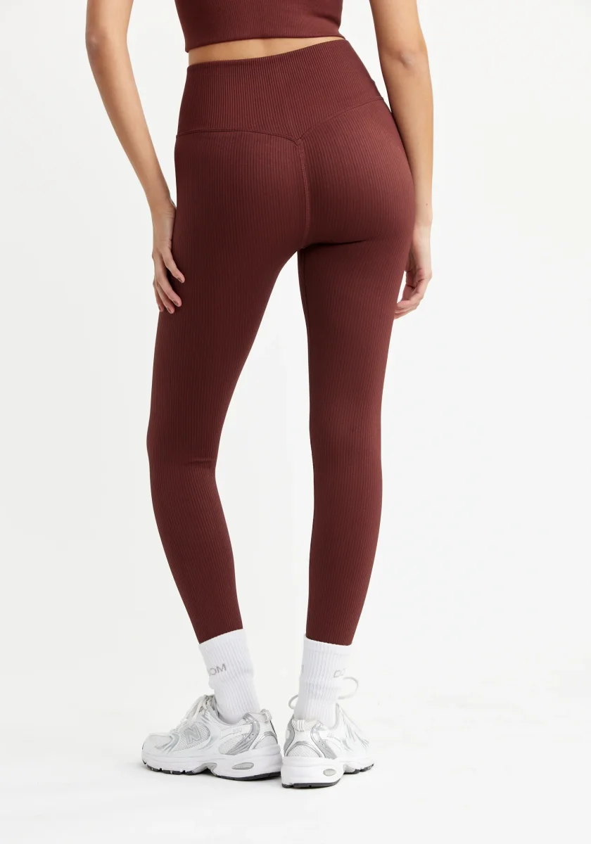 Ribbed Seamless Tights Rum Raisin - Bild 7