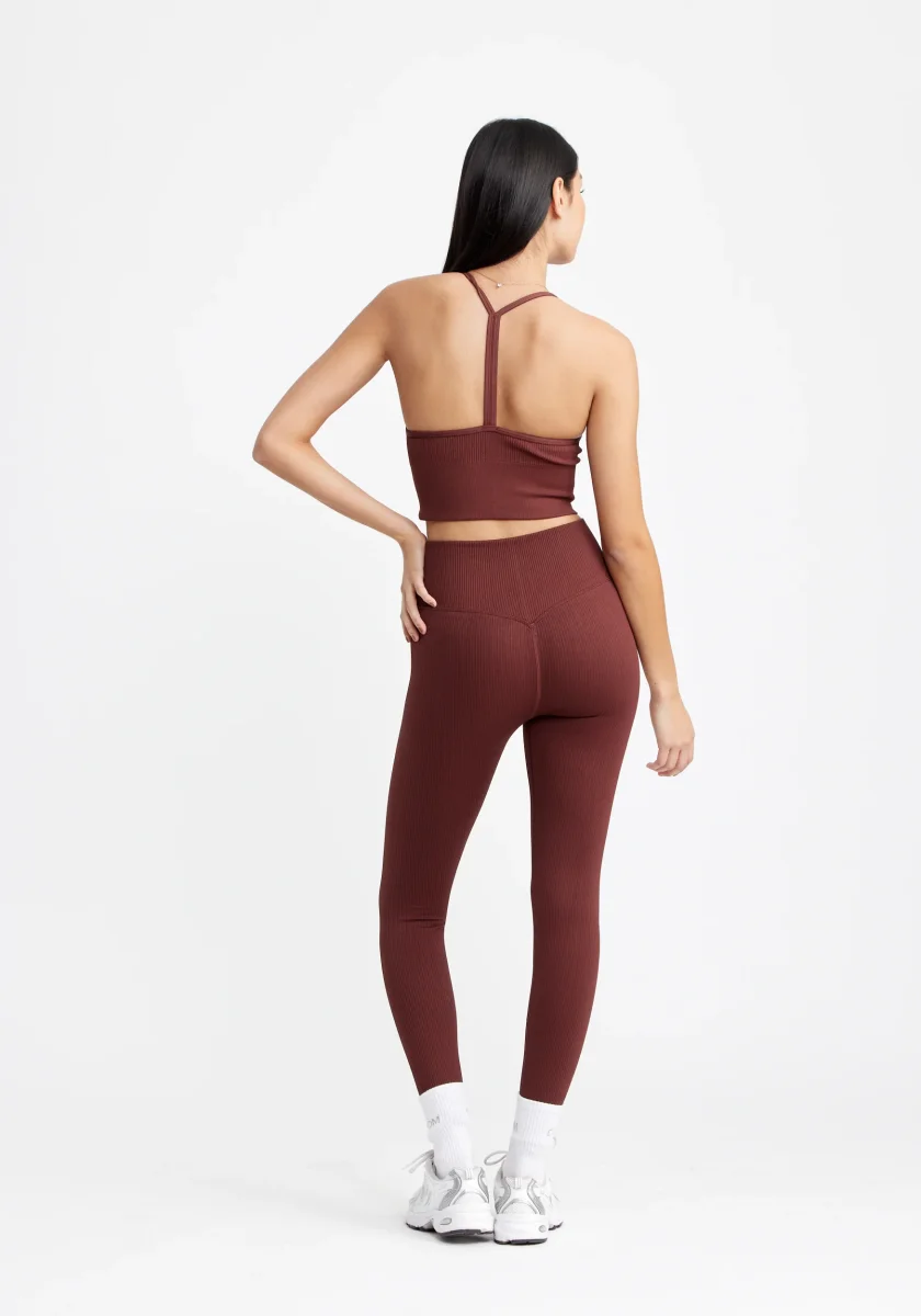 Ribbed Seamless Tights Rum Raisin - Bild 4