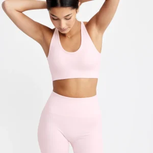 Double Strap Seamless Sports Bra Light Pink Blush