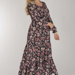 Soft viscose smock midi dress - Pink