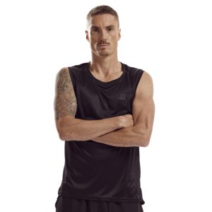 The Sleeveless Tee – Black on Black Edition