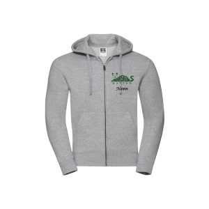 Grå huvtröja med dragkedja herr