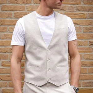 JEFF Ezra Vest Ecru Mix