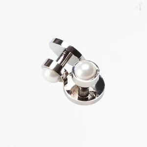 Bröstknappar silver, fast baksida