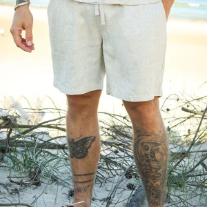 ONLY & SONS Tel Viscose Linen Shorts Oatmeal