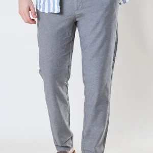ONLY & SONS Mark Cotton Linen Pants Grey Pinstripe