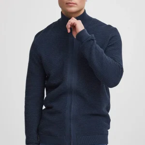 Solid Valencia Knit Full  Zip Insignia Blue