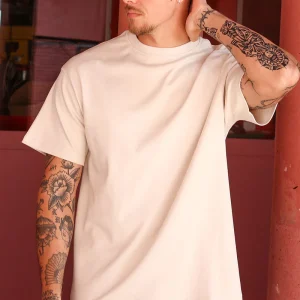 Solid Danton Box Fit Tee Oatmeal